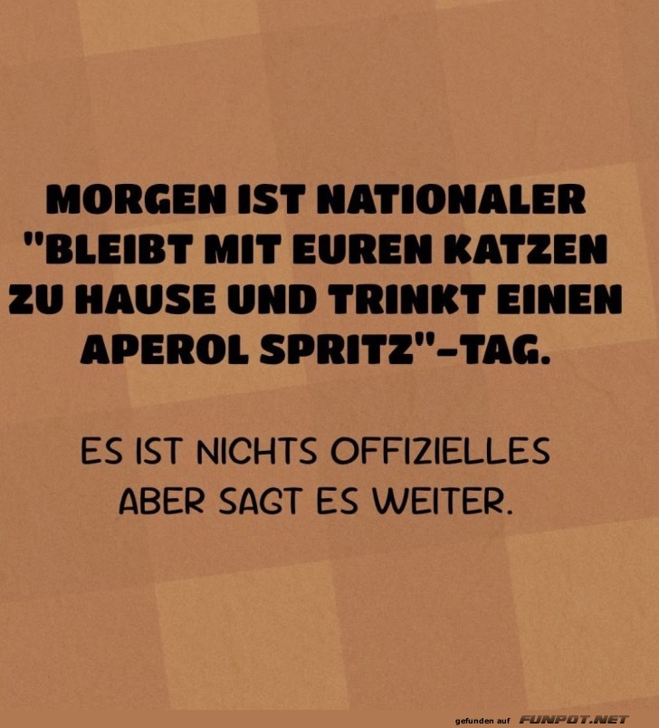 Ein Hoch auf Katzen und Aperol!