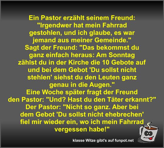 Ein Pastor erzählt seinem Freund Ein Pastor erzählt seinem Freund
