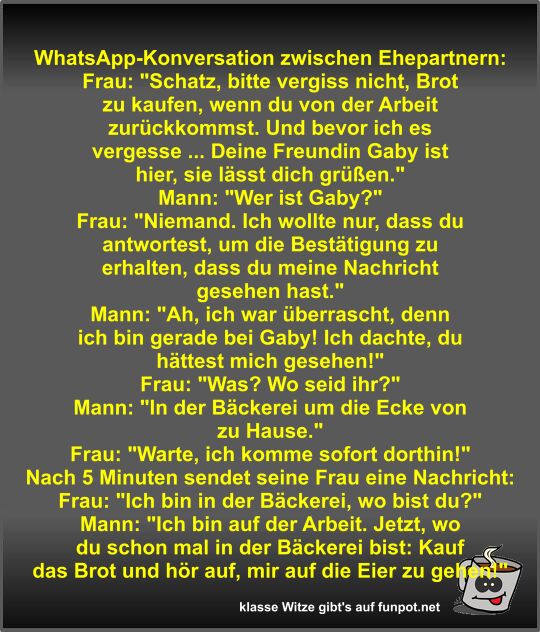WhatsApp-Konversation zwischen Ehepartnern