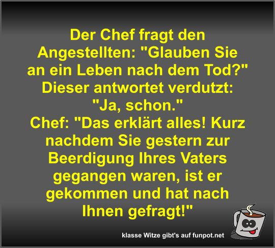 Der Chef fragt den Angestellten