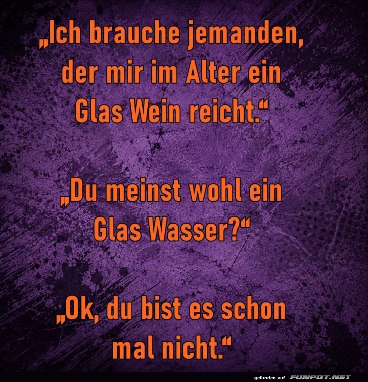 Wein oder Wasser? Die Altersfrage!