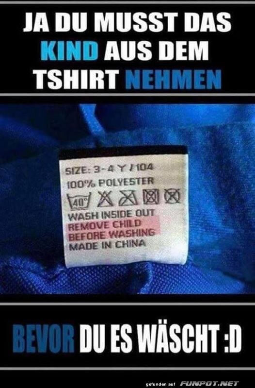 Kind aus der Kleidung nehmen