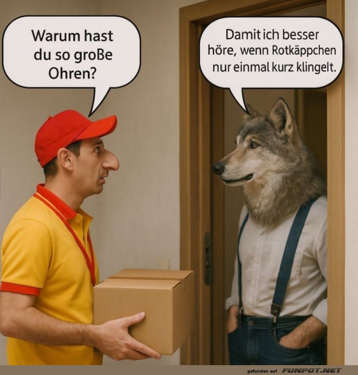 Rotkäppchens Paketlieferung: Wolf im Anzug
