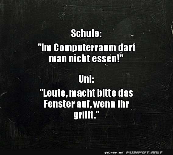 Vom Essverbot zur Grillparty im Computerraum