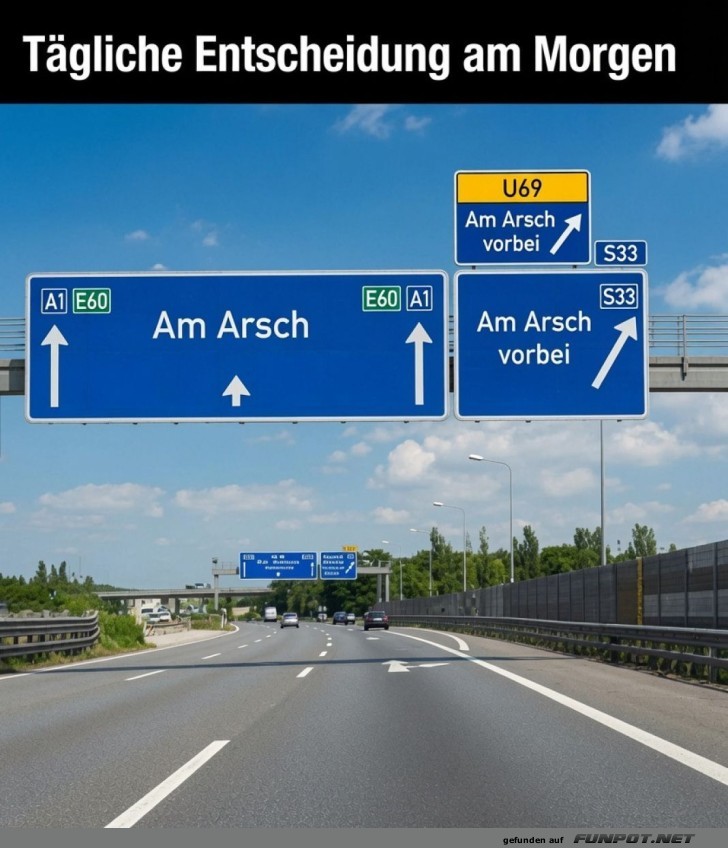Morgenroutine: Abbiegen oder weiterfahren?