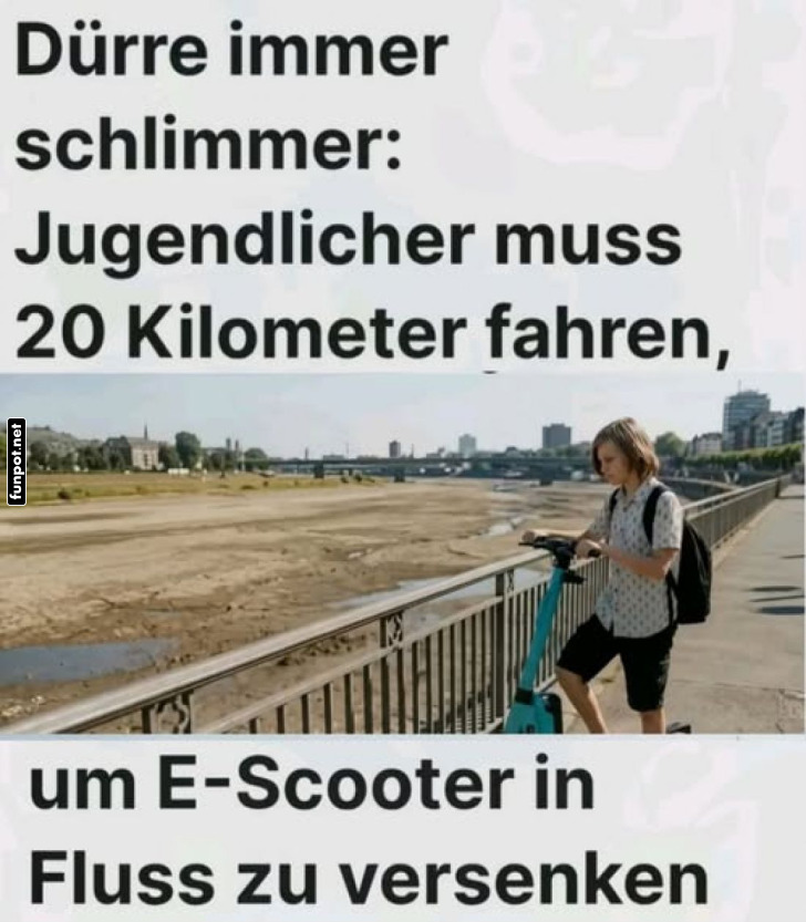 E-Scooter Oase in der Dürre