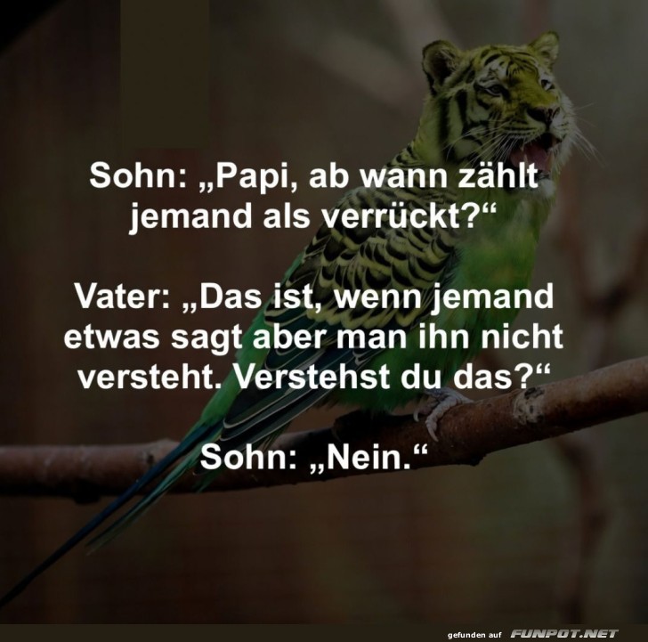 Wenn Tiger und Papagei fusionieren