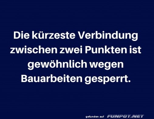 Die k�rzeste Verbindung ist gew�hnlich gesperrt