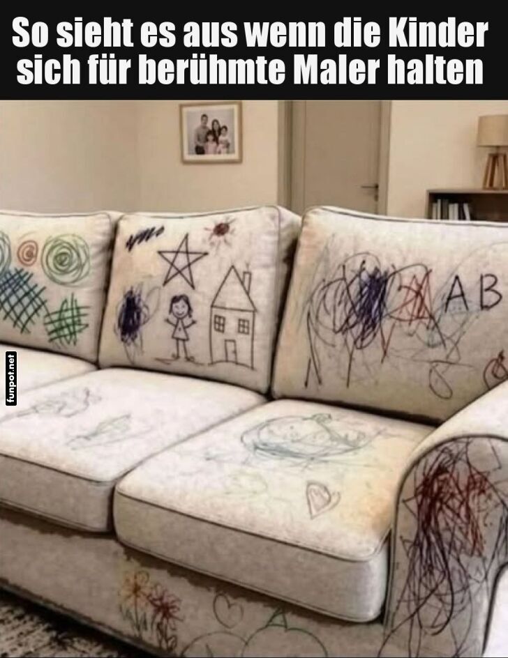 Kinder-Picasso-Attacke im Wohnzimmer!