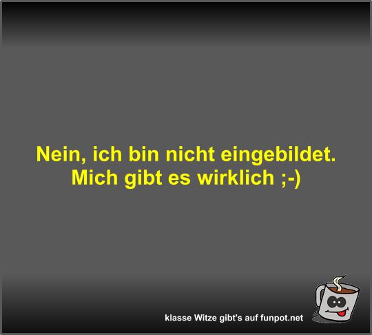 Nein, ich bin nicht eingebildet Nein, ich bin nicht eingebildet