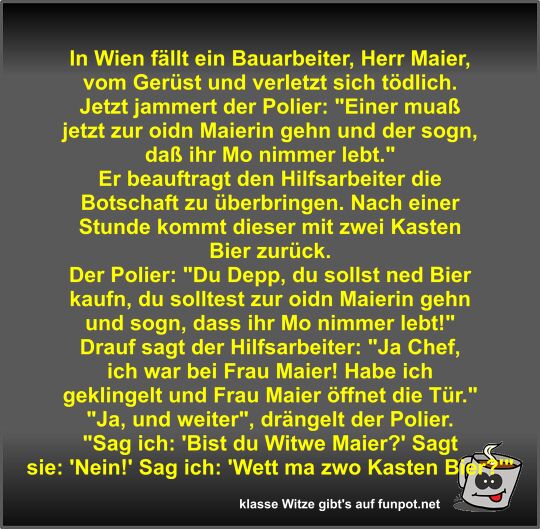 In Wien fällt ein Bauarbeiter