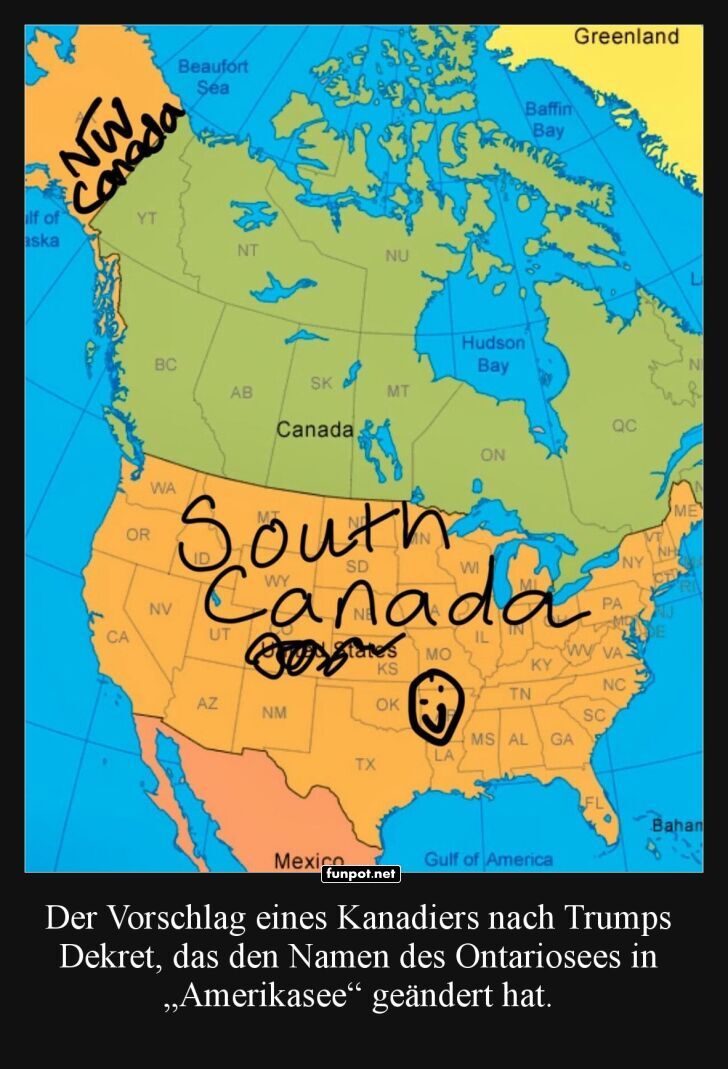 Neuer Name f�r die USA: S�d-Kanada!