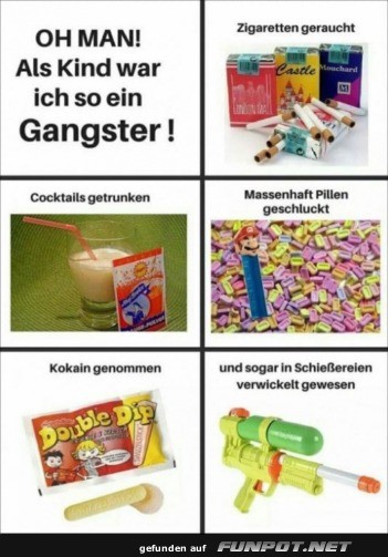 Gangsterkind: Zuckerwatte und Wasserpistolen!