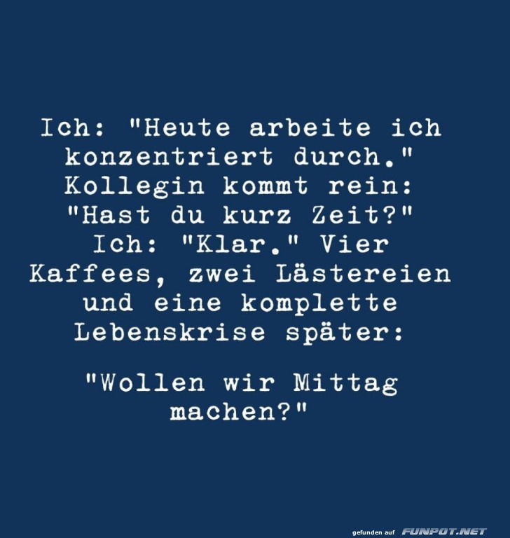 Kaffeekränzchen statt Konzentration
