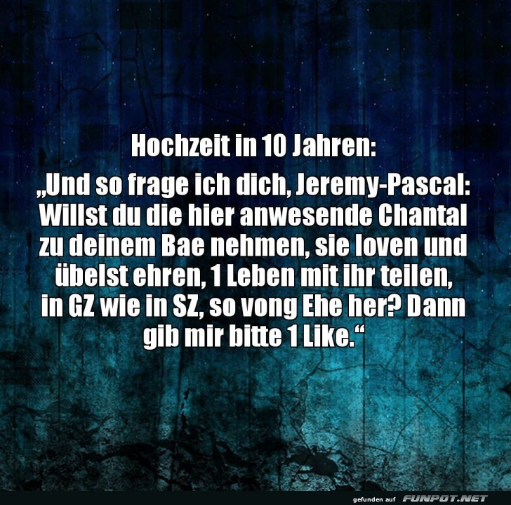 Zukunft der Hochzeitsgelöbnisse!