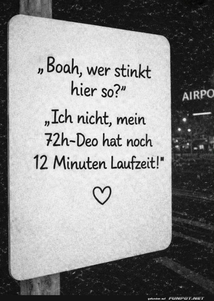 Letzter Atemzug für dein Deo!