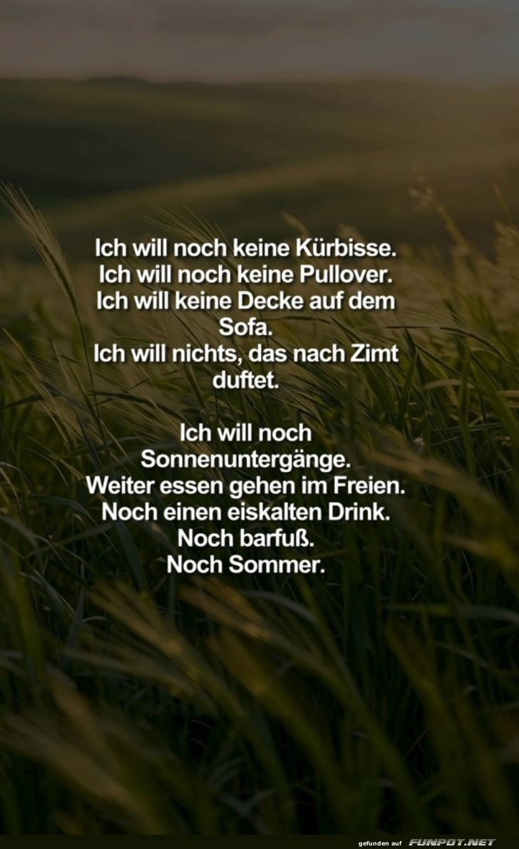 Noch nicht bereit für Herbst!