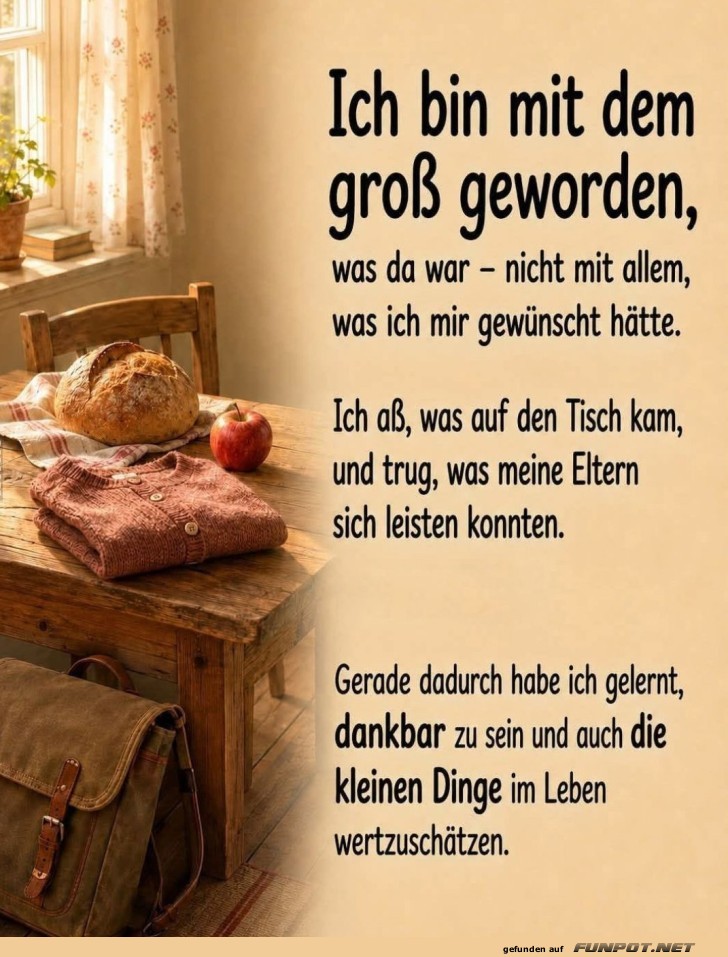 Mit Einfachheit gro� geworden