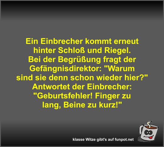 Ein Einbrecher kommt erneut hinter Schloß und Riegel Ein Einbrecher kommt erneut hinter Schloß und Riegel