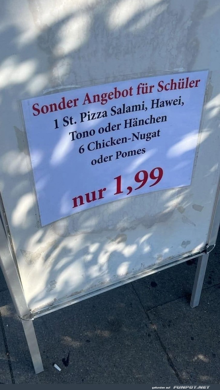 Pomes und Nugat: Sch�lermen� der Extraklasse!