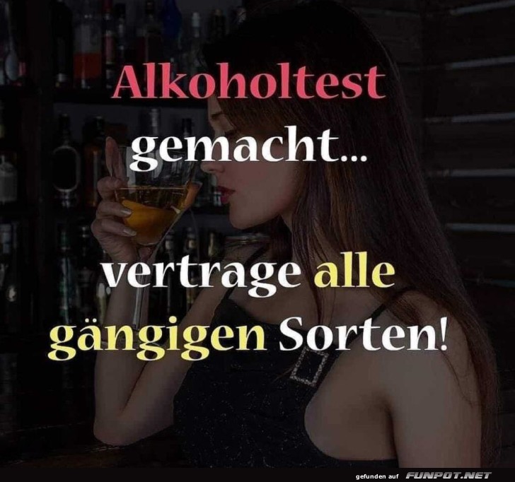 Prost! Unersch�tterlich im Alkoholtest