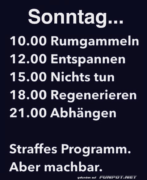 Perfekte Sonntags-Challenge: Nichtstun!