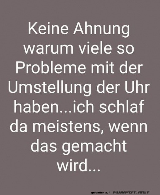 Umstellung der Uhr