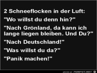 2 Schneeflocken in der Luft,......