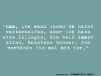 Meine Kollegin wei alles besser