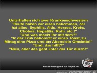 Unterhalten sich zwei Krankenschwestern