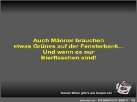 Auch M�nner brauchen etwas Gr�nes auf der Fensterbank