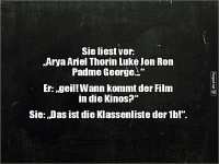 Lustiger Dialog ber Namen und Klassenliste
