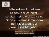 Halte keinen in deinem Leben