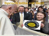 Greta mit Wunsch f�r Gott