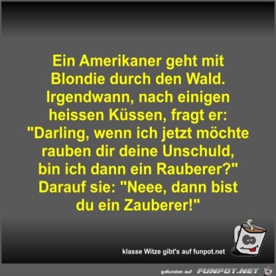 Ein-Amerikaner-geht-mit-Blondie-durch-den-Wald.jpg von Fossy