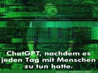 ChatGPT nach einem langen Tag mit Menschen