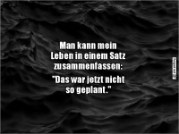 Unerwartete Lebensplanung in einem Satz