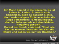 Ein Mann kommt in die B�ckerei