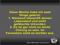 Diese Woche habe ich zwei Dinge gelernt
