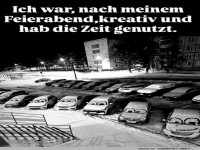 Schneekunst auf Parkpl�tzen