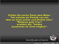 Erkl�rt die reiche Dame dem Maler