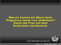 Warum kommt ein Mann beim Orgasmus immer nur stoweise?