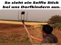 Selfiestick auf dem Land