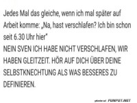 Gleitzeit-Gr��e an den Fr�haufsteher