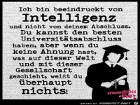 Ich bin beeindruckt von Intelligenz...