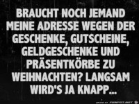 Braucht jemand meine Adresse?