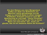 Die drei Weisen aus dem Morgenland treffen am Stall von...