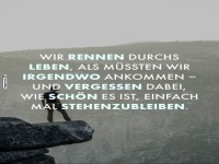 Warum nicht einfach mal stehenbleiben?