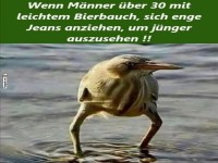 Der Vogel mit Jeans-Problemen