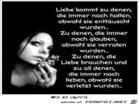 liebe kommt zu denen